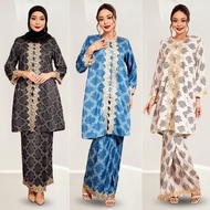 yeleedon Bell Sleeve Sakura Texture Chempaka Batik Sulam Baju Kebaya Pahang Kurung Labuh Raya Wudhuk Friendly Muslim Wear hadiah mewah untuk orang tua