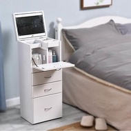 A&1794免安裝梳妝枱 多功能化妝枱 化妝品收納櫃 大容量床頭櫃帶鏡子 可移動帶轆 可鎖 小型化妝桌 梳妝桌收納櫃一體儲物凳 省空間全新包送貨new#free delivery#Dressing t