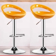 2pc YELLOW Bar chair stool high lift adjustment chair