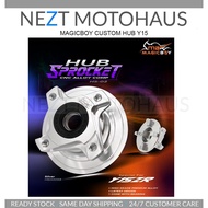 MAGICBOY HUB SPROCKET CNC ALLOY Y15 Y15ZR Y16 SILVER CHROME 4 Lubang Sprocket Siap Bearing