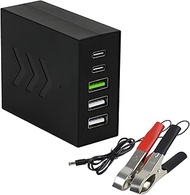 LeMotech DC Converter 8-30V to 5V/9V/12V USB Step Down Converter Multi-Port Power Adapter with Batte