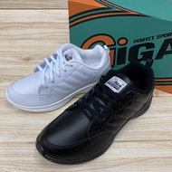 Giga  LUCY รองเท้าผ้าใบหนัง   (36-41) สีขาว/สีดำ