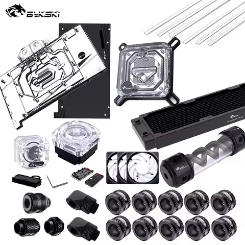 Bykski B-HTRBW-ED, Computer Water Cooling Kit , Hard Tube Kit + Pump Radiator Reservoir For Intel/AM