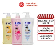 Sữa tắm E100 Tinh chất hoa hồng và Vitamin E giúp trắng gia cấp ẩm (800ml)