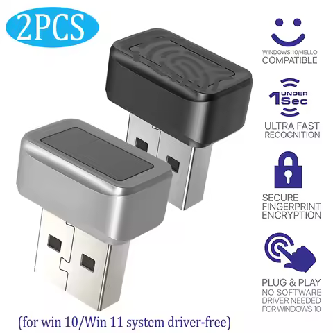 USB Fingerprint Key Reader Password Free Security Key For Windows 10/11 Hello Biometric Scanner PC F
