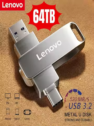 Lenovo 16TB USB 3.2 Flash Drives High Speed Transfer Metal Pendrive Memory Card Pendrive Flash Disk 