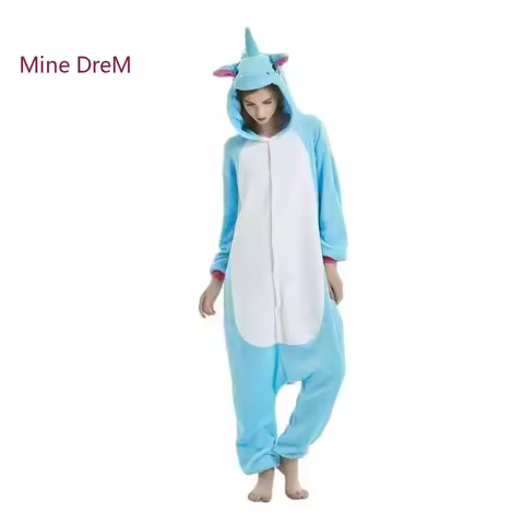Adult Unicorn Kigurumi Onesie Pajama Anime Cosplay Halloween Costume Animal Carton Jumpsuit