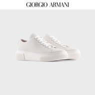 GIORGIO ARMANI/ARMANI Ladies Classic Fashion Lace-Up Low-Top Leather Flat Casual Shoes