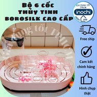 Set Of 6 Nikko 205 ML Inochi Glass Cups, Borosilicat Premium Glass Cups, Thin And Light Withstand Te