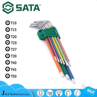 SATA 9 Pieces Colorful Portable Extra Long Torx Key Set 09702CH