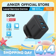 Anker Zolo Charger 50W 4 Port USB C Charger Wall Adapter 2 USB-C 2 USB-A Fast Charging Compact A121E
