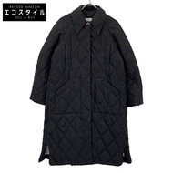 Ganni 24AW 6747 Black Quilted Raglan Midi Coat, XXS/XS [Pre-owned]