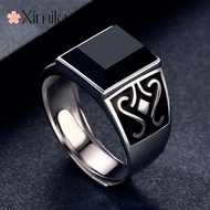 Mysterious Totem Obsidian Domineering Ring Male silver 925 original ring for women rings men korean jewelry cincin lelaki cincin perempuan couple cincin emas korea 戒指