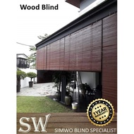PROMOTION Wood Blind, Bidai Kayu 3' - 5' (W) x 4' - 8' (H) Wooden Blind with 1 YEAR WARRANTY* 木制百叶窗木
