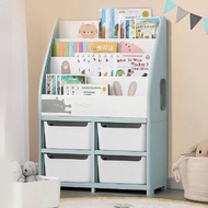Yeya也雅 萌想樂園兒童玩具繪本收納櫃-4小格+4儲物凳-DIY-躲貓貓