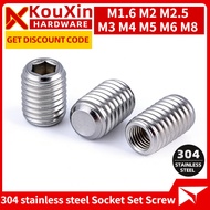 hex socket flat tip headless grub screw allen key set bolt skru soket elenkey alenkey 304 stainless 