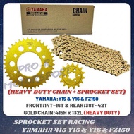 Y15 Y16 FZ150 YAMAHA 415H RACING CHAIN SPROCKET SET (SEKALI RANTAI YAMAHA GOLD)