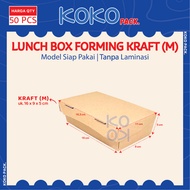 Lunch Box Paper Forming Kraft uk. M Without Lamination / Ready-to-Use Rice Box Medium Size Brown Lun