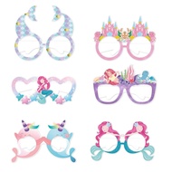 Cartoon Glasses Paper Mermaid Shell Starfish Children's Birthday Party Party Dress Up Photo Props Ma