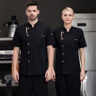 【🇵🇭READY STOCK】Chef Uniform For Men/Women Short Sleeve Restaurant Cotton Breathable Food Service Res