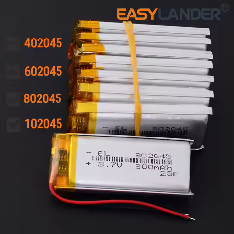 10pcs/Lot 3.7V 402045 400mAh 602045 600mAh 802045 1000mAh 102045 Rechargeable Li-Polymer Li-ion Batt