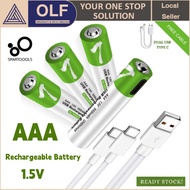 SMARTOOOLS AAA 1.5v Lithium Rechargeable Battery Type-C USB Charger Lithium Battery USB Lithium Quic