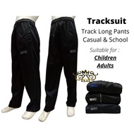 **EZZE** [Unisex] Sport Tracksuit Long Pants For School &amp; Casual / Seluar Track Panjang Sekolah Budak &amp; Dewasa