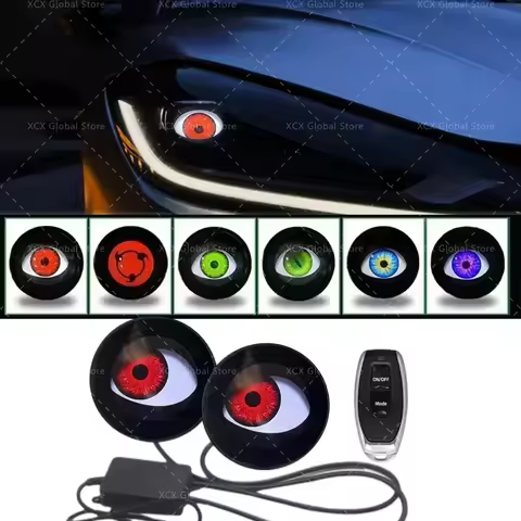 12V Remote Control Eyes Dynamic Devil Eyes LED Car Lights 2 Inch Retrofit Kits Headlight Assembly Au