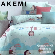 100% AKEMI Cotton Essentials Jovial Kids Super Single / Queen / King - Fitted Bed Sheet Set 650TC - Cadar 3 in 1 /4 in 1