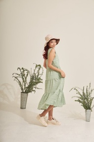 飄逸面料荷葉邊連衣裙  - PUIFAI : 薄荷綠