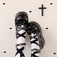 High Heel Shoes Rock Hot Girl Punk Niche Gothic y2k Thick-Soled Small Leather Shoes Women