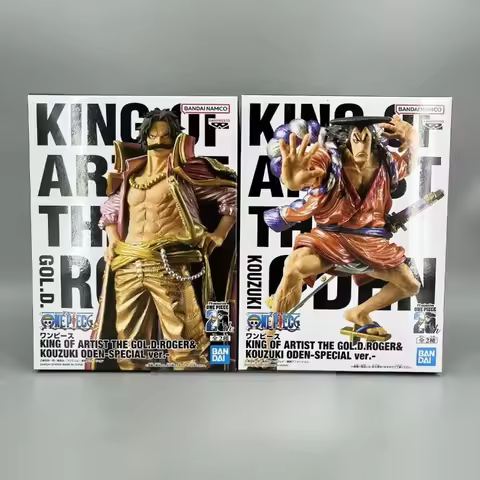 BANDAI Genuine One Piece KING OF ARTIST THE GOL.D.ROGER＆KOZUKI ODEN Anime Action Figures Ornaments M