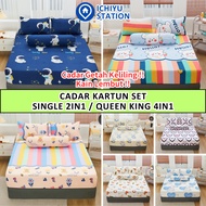 Cadar Kartun Cadar Queen 4in1 Cadar Single 2in1 Budak Bedsheet Cartoon Getah Keliling Murah 床单