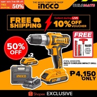 ∈✑[FREE SHIPPING!] INGCO Cordless Impact Drill Lithium Ion 20V CIDLI200215 + FREE FLEX SHAFT &amp; GLOVE