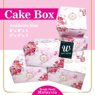 50 & 100pcs/pack Pink Marble Flower Cake box 9 inch Birthday cake box