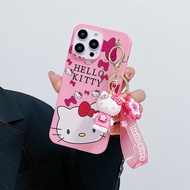 Huawei P40 Pro Plus P509 Pro 10 10 Pro 10 Lite 20 20 Pro P50 Pro P60 P60 Pro P60 Art Huawei Mate 9 20X Cartoon Hello Kitty Phone Case With Toy Key Chain Wrist Strap