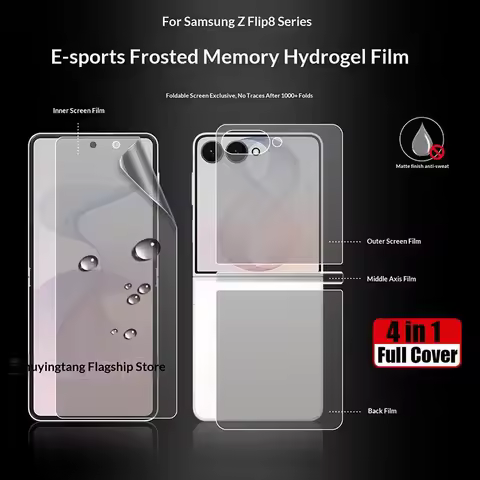4 In 1 Matte Hydrogel Soft TPU Film For Samsung Galaxy Z Flip8 Z Flip7 FE Inner Outer Hinge Sticker 