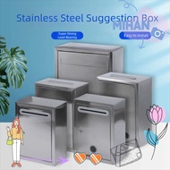MIHAN Mailbox, Waterproof with Locks Letter Box, Creative Stainless Steel 3 Sizes Ballot Box Outdoor