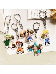 Llavero Colgante Con Personaje De One Piece, Impresión Por Ambos Lados, Decoración Portátil, Colgante Para Mochila Escolar, Regalo De Cumpleaños