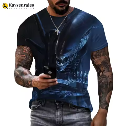 Alien T-shirt Game Movie 3D Print Streetwear Men Women Fashion O-Neck Short Sleeve T Shirt Predator 