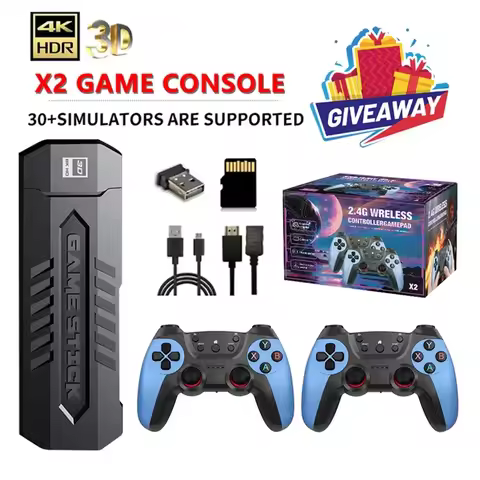 New X2 Video Game Stick 4K Video Game Stick Console 2.4G Double Wireless Controller 4K HD30000 Games