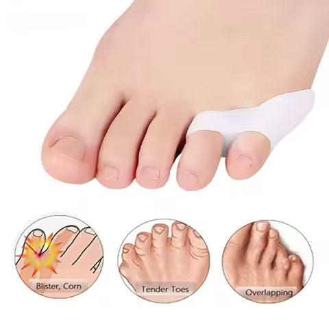 2Pcs Gel Pinky Toe Separator Spacer Little Toe Corrector Protector ReduceFoot Relief for Callus Coms