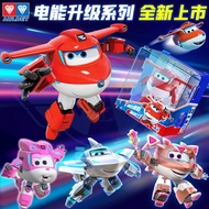 Model baharu mainan robot transformasi bersaiz besar Super Wings yang telah dinaik taraf secara elek