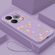 infinix Smart 8 Pro smart8 X6525 X6525D X6525B Floral Liquid Silicon Case Flower Casing Candy Color 