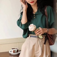 Tailor College AX65 High-End French Niche Shirt Pattern Shirt Women Summer Retro Pattern Tailoring B