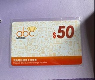 abc mobile $50儲值卡