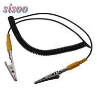 SISOO Coiled Cord, PU,Metal Black Anti-Static ESD Grounding Cable, Male-to-Female 2mm 180cm / 71" wi