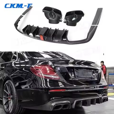 Carbon Fiber Rear Bumper Lip Diffuser for Benz W213 E200 E260 E300 E63 AMG 2017 2018 2019 Car Access