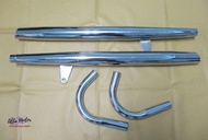 EXHAUST MUFFLER & HEADER CHROME PIPE SET PAIR Fit For SUZUKI K125 #ท่อไอเสีย ท่อคู่ ไม่มีตะเข็บ พร้อ
