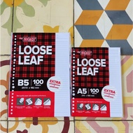 LOOSE LEAF BINDER Paper A5 Size 20 Rings and B5/ 26 Rings Contents 100 Sheets A5 Binder Refill